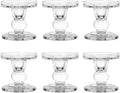 Skiennix Glass Candlestick Set - Elegant Crystal Holders for Weddings & Home Decor | 6 Pieces, Clear