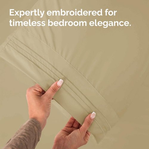King Pillow Cases by [Brand Name] - Ultra Soft Hotel Quality Covers | Wrinkle-Free, Stain Resistant - 2 Piece Set in Beige