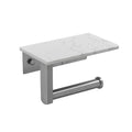 JOMANDAN 304 Wall Mounted Toilet Paper Holder, Toilet Paper Phone Holder Mobile Phone Storage Shelf for Modern Bathroom with Shelf-with Marble Panel (Brushed Nickel)