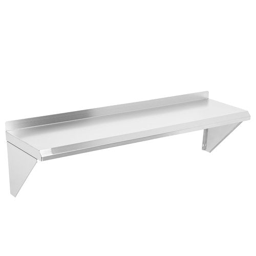 Toriexon Stainless Steel Shelf 12" x 48", 350LBS Wall Mounted Commercial Stainless Steel Shelving, Stable Stainless Wall Shelf for Kitchen, Bar, Restaurant and Garage