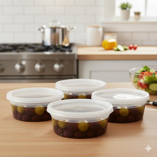DHG PROFESSIONAL 8oz Deli Containers with Lids (Pack of 240), Recyclable Polypropylene, Microwavable, Heat Resistant (8)