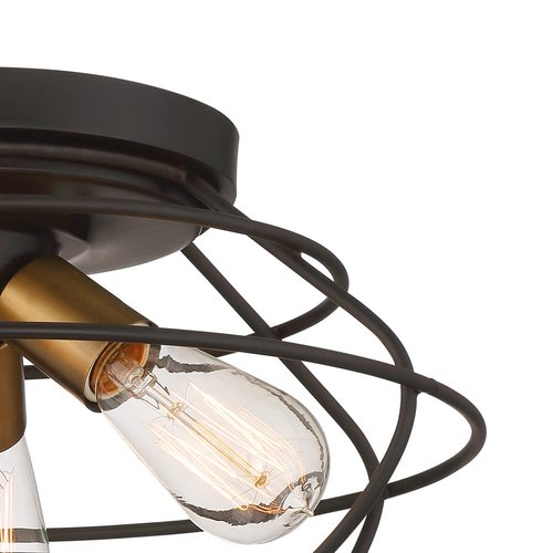DESIGNERS FOUNTAIN 3-Lights Jax Flush Mount Ceiling Light, 15 Inch Lighting Fixture for Kitchen, Bedroom, Bathroom, and Hallway, Vintage Bronze, 1260-VB