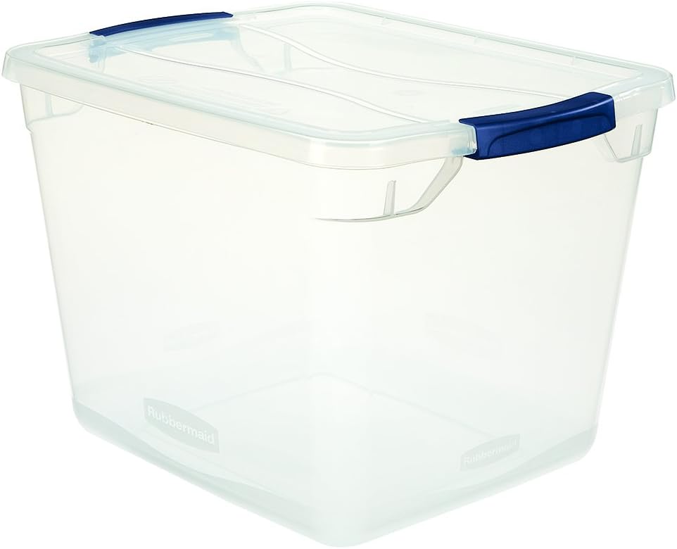 Rubbermaid Clever Store 30-Qt Clear Latching Storage Tote Container - Durable & Versatile