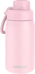 GOPPUS Kids Water Bottle - 15oz Stainless Steel Insulated, Leakproof & BPA Free - Pink for School