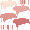Whaline 16Pcs Pink Plastic Tablecloth Set - Waterproof Rectangle Table Covers for Parties | 54 x 108 Inch