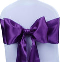 Babenest Satin Chair Sashes - 50 Pcs Upgraded Ribbons & Bows for Weddings, Parties & Events | Purple