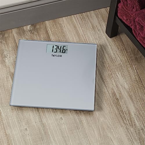 Taylor Digital Scales for Body Weight, Highly Accurate 400 LB Capacity, Auto on and Off Scale, 11.8 x 11.8 Inches, Black and White Lattice