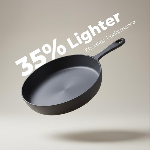 Flambo 12 Inch Cast Iron Skillet - Pre-Seasoned Non-Stick Frying Pan for Grilling & Baking | Versatile Use on Oven, Stove, or Campfire