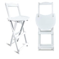 Yuxitia Folding Bar Stool Kitchen24 inch Folding Kitchen Counter Chair Portable Wooden Bar Stool Outdoor Shop Kitchen Restaurant Coffee Stool 1 (White)