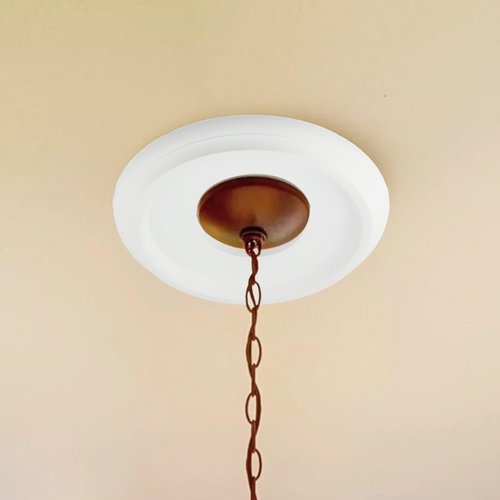 Ceiling Medallion 10cm Inner Hole 3cm Thickness, Waterproof Decorative Plate for Ceiling Fan Light Fixtures and Chandeliers, for Home Decor Light Trim 25cm Outer Diameter