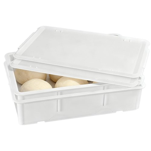 Pizza Dough Proofing Box - Stackable Commercial Quality Trays with Covers (17.7 x 12.6 Inches) - 2 Trays and 2 Covers Perfect as a Bread Proofing Box and Dough Container - Pizza Storage Container