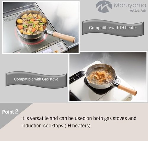 MARUYAMA GIKEN 煌六花 KOURIKKA Yukihira Saucepan 22 cm (8.6 inchi), 3.2 quart KRY-22 Stainless Steel Traditional Japanese Saucepan Wood Handle 【 MADE IN JAPAN 】