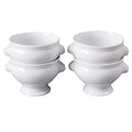Cinf Ceramic 16 oz Set of 4 Lion Head Porcelain Soup Bowls White Christmas Gifts Microwave Safe Soup and Fruit Home Kitchen