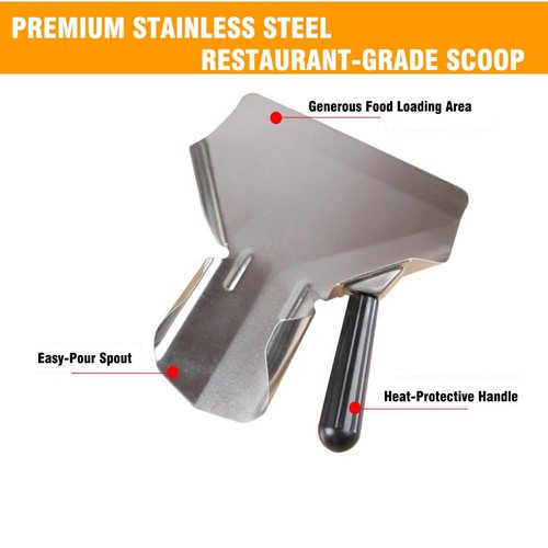 Stainless Steel French Fry & Popcorn Scoop – Quick-Fill Multipurpose Utensil for Snacks, Ice, Dry Goods