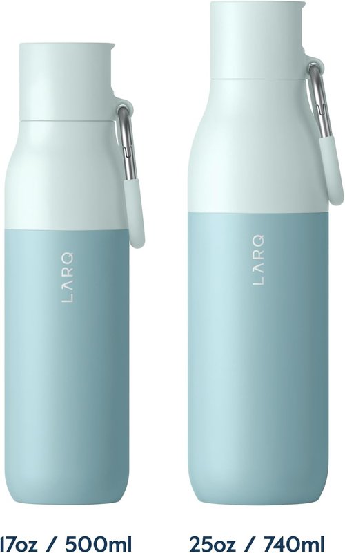 LARQ Bottle Flip Top 25 oz - Insulated Stainless Steel Water Bottle With Straw | BPA Free | Seaside Mint