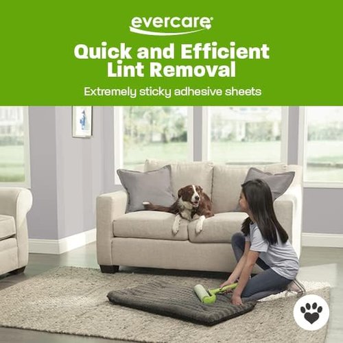 Evercare Ultra Sticky Pet Lint Roller - Mega Value Pack with Handle & 2 Refills | 50 Sheets Each