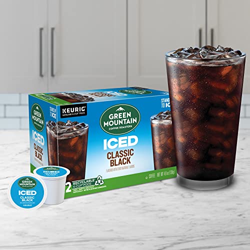 Green Mountain Coffee Roasters ICED Classic Black, Single Serve Keurig K-Cup Pods, Medium Roast Iced Coffee, 72 Count