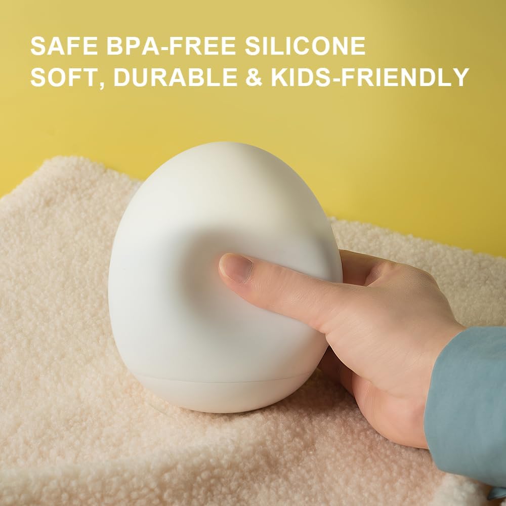 Skiennix Egg Night Light - 7 Color Changing Portable Lamp with 30-Minute Timer for Kids' Nursery
