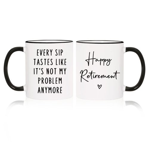 Aurahouse Retirement Gift for Woman Men, Funny Retirement Mug Decorations, Best Retirement Gifts for Women Men 2025, Coworker, Friend, Teacher, Boss, Sisters, Mom, Retired Gifts Not My Problem Anymore
