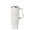 Tommy Bahama Vacuum Insulated Water Bottle with Straw - Double-Wall Stainless Steel, BPA Free, Keep Drinks Warm for 6 Hours or Cold for 12 Hours - White, 40oz