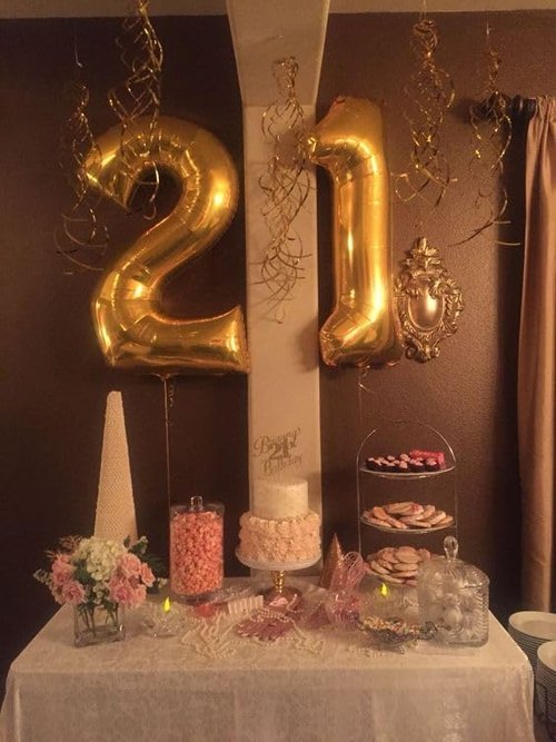 Gold Number 4 Balloon - 40 Inch Giant Foil Decoration for 4th Birthday Party Supplies
