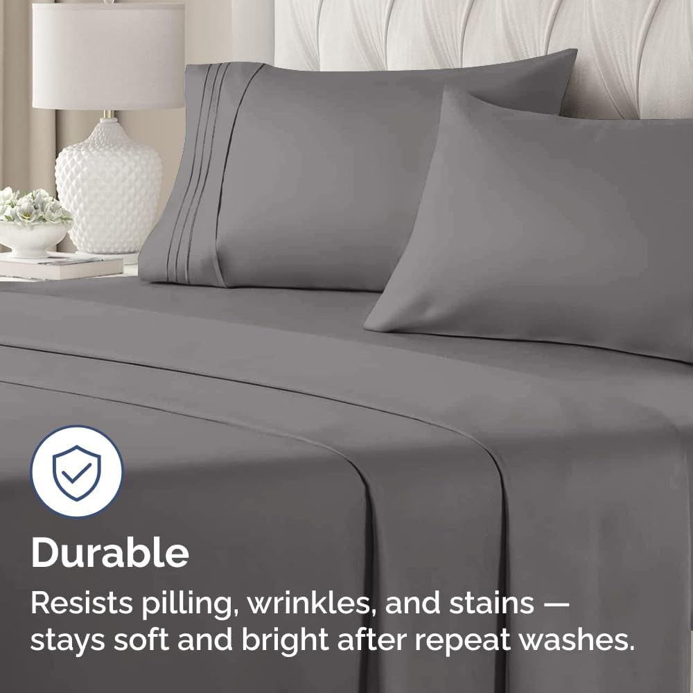 Standard Pillow Cases Set of 2 | Ultra-Soft Hotel Quality Covers - Comfy, Wrinkle-Free & Fade Resistant - Dark Grey
