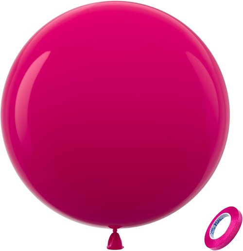 Bezente Hot Pink Giant Balloons - 36 Inch Jumbo Latex Balloons for Weddings, Parties & Events | 8 Pack