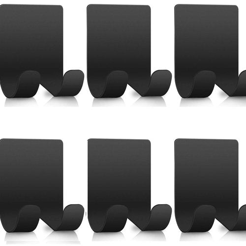 Luckyiren Razor Holder Shaver Hook Hanger Stand for Shower (6 Pack) Self Adhesive Stainless Steel Heavy Duty Utility Storage, Bathroom Kitchen Organizer for Plug Robe Towel Loofah Bathrobe Coat