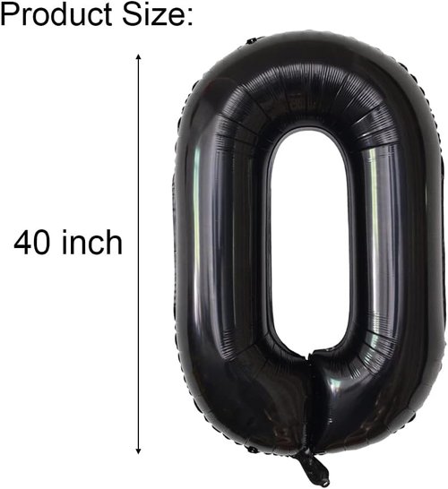 Happy Birthday Balloon Banner - 40-Inch Black Foil Mylar Balloons for 30th Birthday Celebration