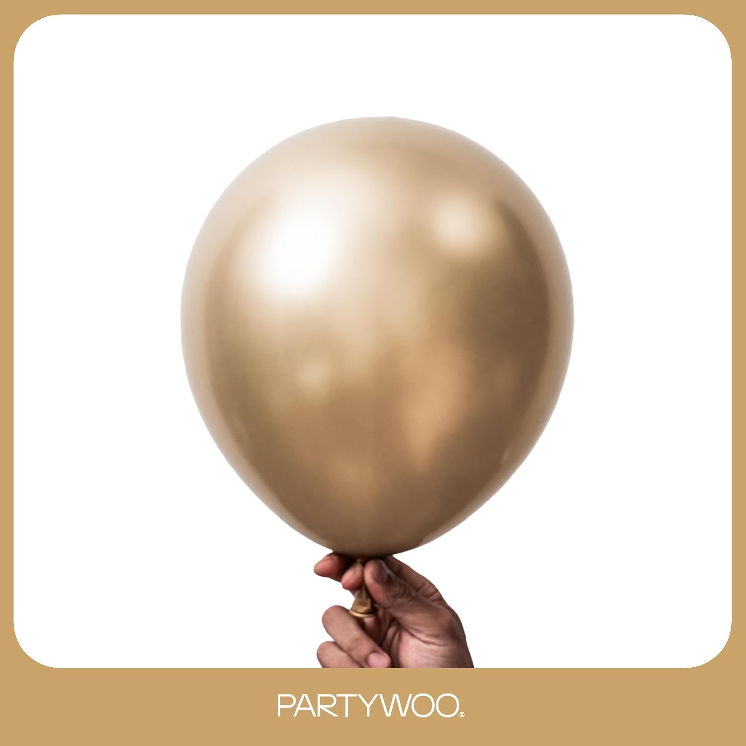 PartyWoo Metallic Gold Balloons - 101pcs 12 Inch Chrome Latex Helium Balloons for Celebrations