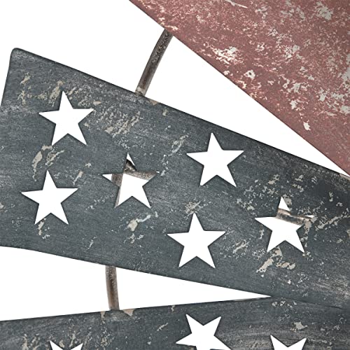 Alpine Corporation 21" Tall Indoor/Outdoor Patriotic Windmill Wall Art Decor