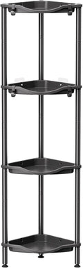 Lifewit Shower Caddy - 4-Tier Rustproof Corner Rack with Adjustable Feet & Hooks | Black, 34 x 24 x 107 cm