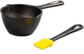 Lodge Cast Iron Melting Pot with Silicone Basting Brush - Exceptional Heat Retention - 15.2 Ounce - Black & Yellow