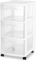 Sterilite 3-Drawer Rolling Storage Organizer - Versatile Plastic Bin Cart for Closet - White, 6 Pack