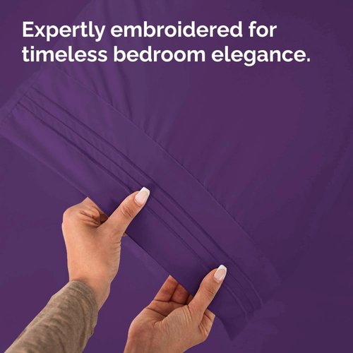 King Pillow Cases by [Brand Name] - Ultra Soft Hotel Quality Covers | Wrinkle-Free & Fade Resistant - 4 Piece Set in Purple