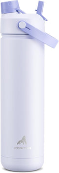 POWCAN 26 oz Insulated Water Bottle - 2-in-1 Straw & Spout Lid, Leak-Proof, Fits Car Cup Holder | Lupine Color