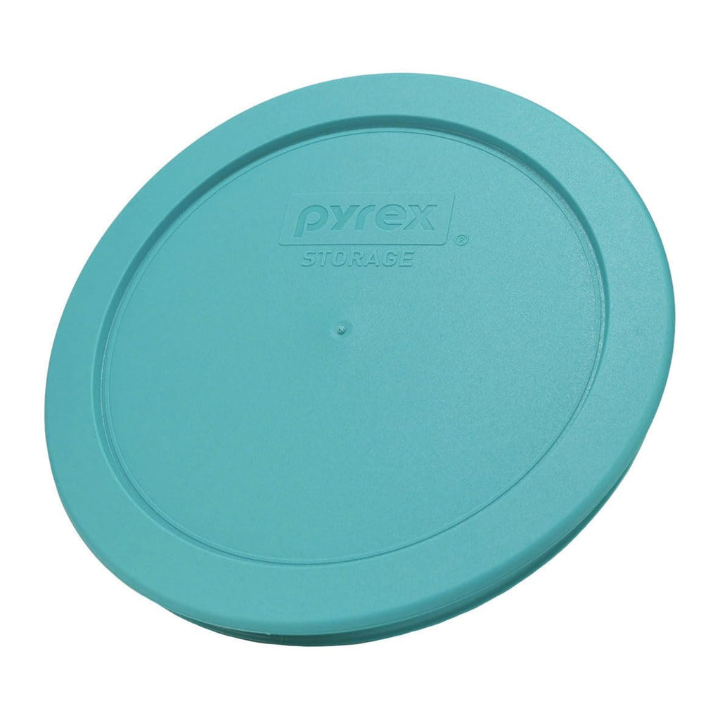 Pyrex (2) 7200-PC 2-Cup, (1) 7201-PC 4-Cup, (2) 7210-PC 3-Cup and (1) 7402-PC 6/7-Cup Turquoise Lids - Made in USA