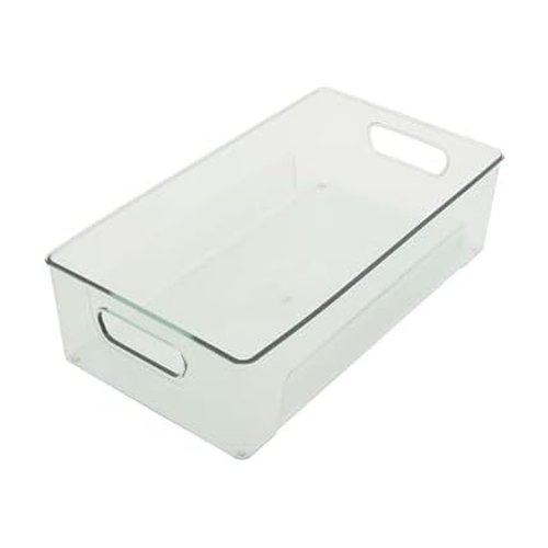 Copco Clear Storage Bin, for Kitchen, Fridge, Pantry, Laundry, and More, 14.4 x 7.9 x 4.07 Inch Clear Green