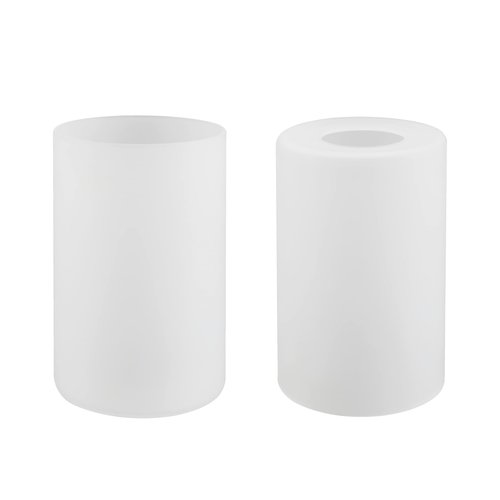 Aspen Creative 23613-02, Frosted Cylinder Glass Shade, 3-1/2" Dia x 5-1/2" H / Center Hole:42mm, Set of 2 , WHITE