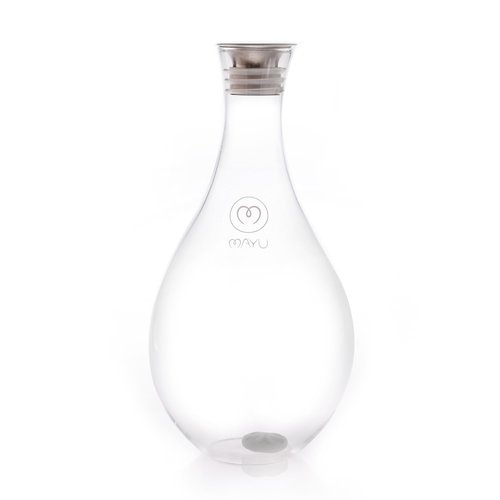 MAYU, Glass Water Pitcher Replacement Designed for Swirl Structured Water Device, 1.5 Liter, 100% Grade-A Borosilicate Glass, Dishwasher Safe, Swirl Base Not Included