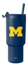 Simple Modern Officially Licensed Collegiate Michigan Wolverines 30 oz Tumbler with Flip Lid and Straws | Insulated Cup Stainless Steel | Gifts for Men Women | Trek Collection | University of Michigan
