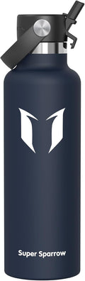 Super Sparrow Insulated Water Bottle - BPA Free, Leak Proof | Ergonomic FlipFlow Flask in 17 Oz, 25 Oz, 34 Oz