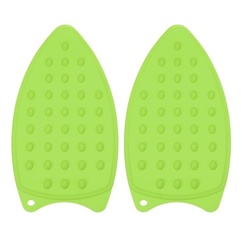 PATIKIL Silicone Iron Rest Pad, 2 Pcs Multipurpose Hot Heat Resistant Iron Rest Plate Protective Pad for Ironing Board Hot Resistant Steamer Steam Compact Mat, Green