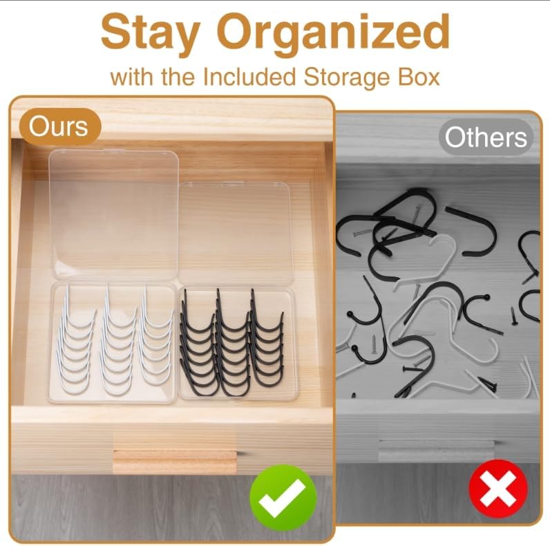 10Pcs Black Metal Wall Hooks by [Brand Name] - Durable Hooks for Hanging Coats, Towels & Bags - Supports Up to 40 lbs