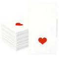 HEIPINIUYE 50 Pieces Valentine Paper Napkins 3-ply White and Red Valentines Heart Guest Napkins Disposable Hand Towels for Bathroom Wedding Valentine's Day Love Party Dinner Napkin