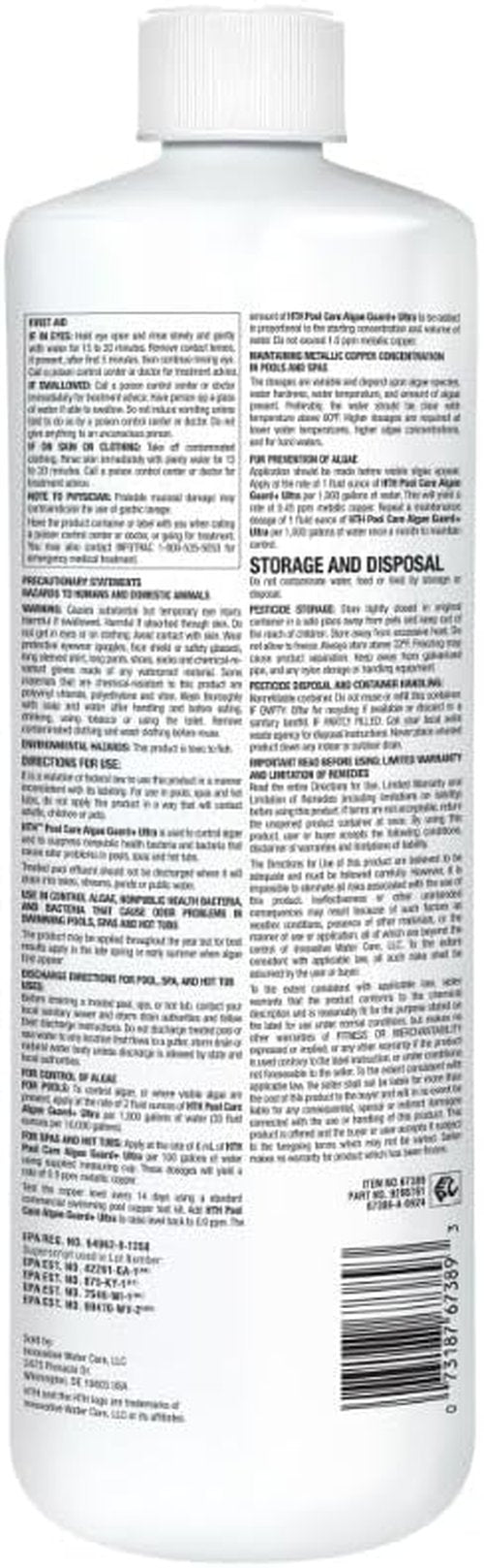HTH 67244 Algae Guard - Long Lasting Formula for Green, Black & Mustard Algae | Fast Acting 32oz