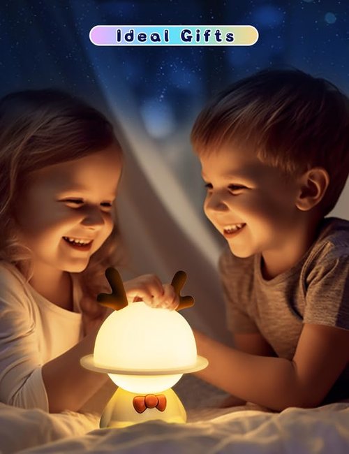 L LOHAS Nursery Night Lights, Cute Nursery Lamps with 7 Colors Adjustable Touch Control, USB Rechargeable, Kawaii Decor Stuff