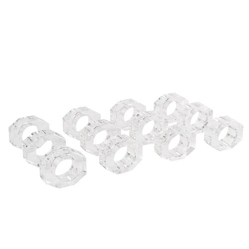 Marvala Crystal Napkin Rings, Elegant Table Decor Holders for Wedding, Christmas, Thanksgiving, Holiday Dining, 12 Pack