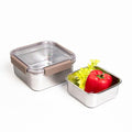 LocknLock Stainless Steel Food Storage Container Set with Lids, 2 Pack Metal Lunch Boxes, Airtight and Leak Proof, Microwave, Freezer and Dishwasher Safe, 700ml and 1300ml
