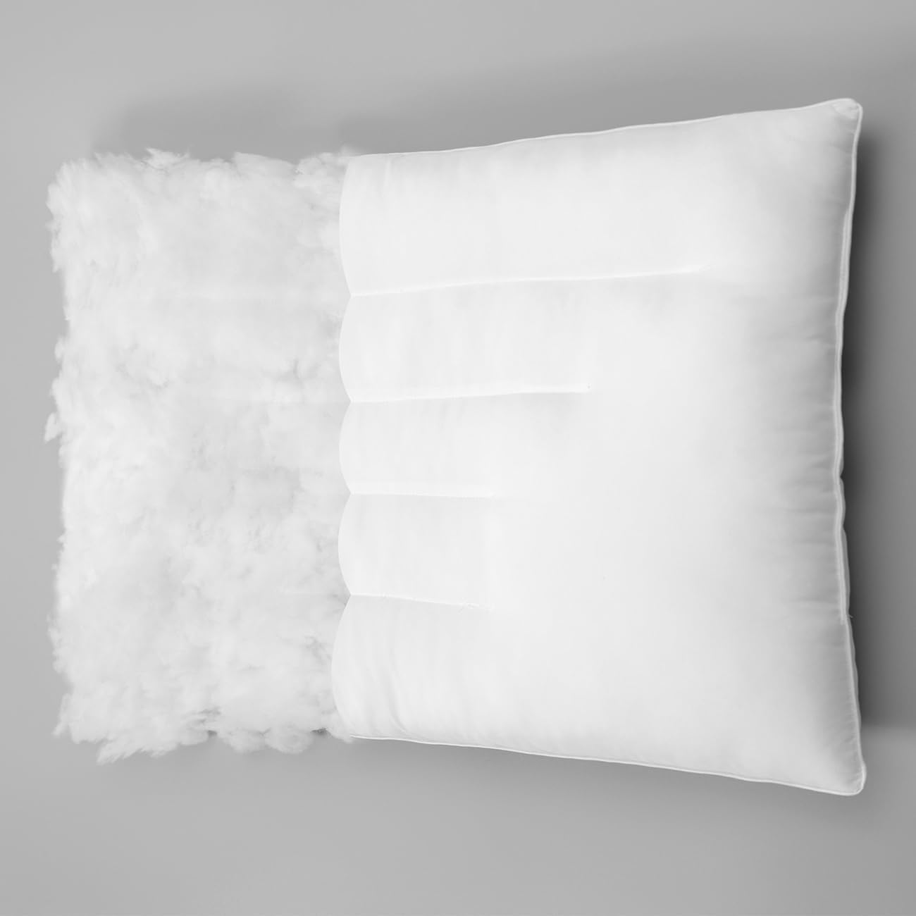 Pozino Flat Thin Pillows for Sleeping - Ultra Low 2.5 Inch Queen Size | Slim Down Alternative for Side, Back, Stomach Sleepers